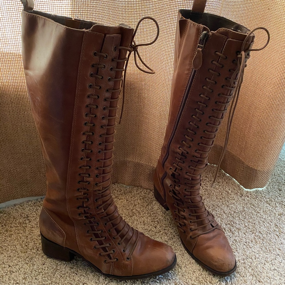 Free People Vero cucio leather lace up boots